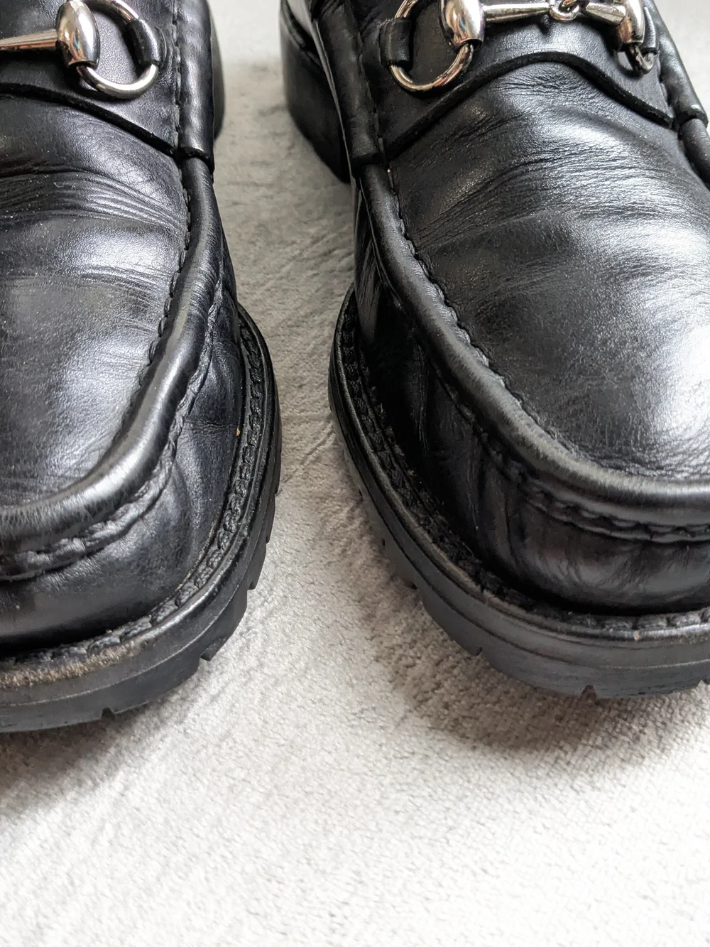 Gucci Horsebit Loafers Black Leather Men 11.5 US